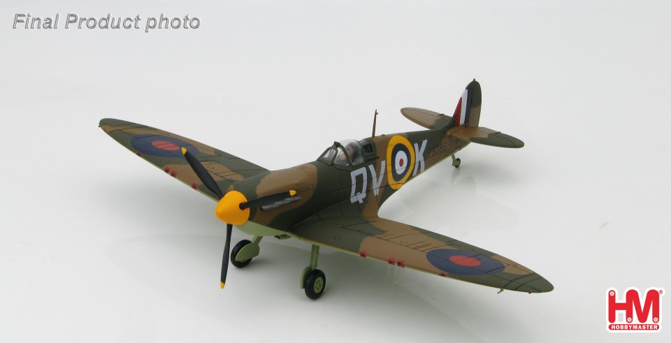 HOBBYMASTER 1/48TH SCALE HA7811 Spitfire Mk.I P9386/QV-K, Sqn. Ldr. Brian Lane OC No. 19 Sqn., Sept 1940 ONLY £31.99