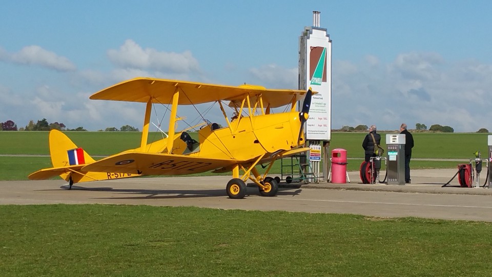 Resident Tiger Moth waiting for the "Heavy Metal " to clear the skies.