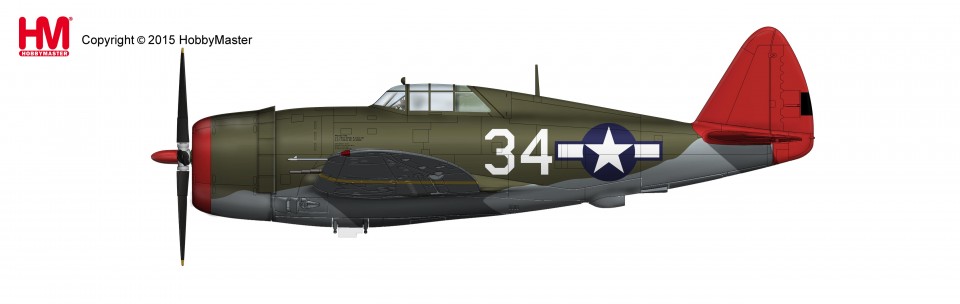 HA8454 Hobbymaster P-47D “Tuskegee” No.34, 100th FS, 332nd FG, Italy 1944
