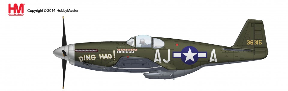 HA8508 P-51B Hobbymaster Mustang 43-6315 “Ding Hao”, 487th FS, 354th FG, 9th AF, Great Britain, May 1944
