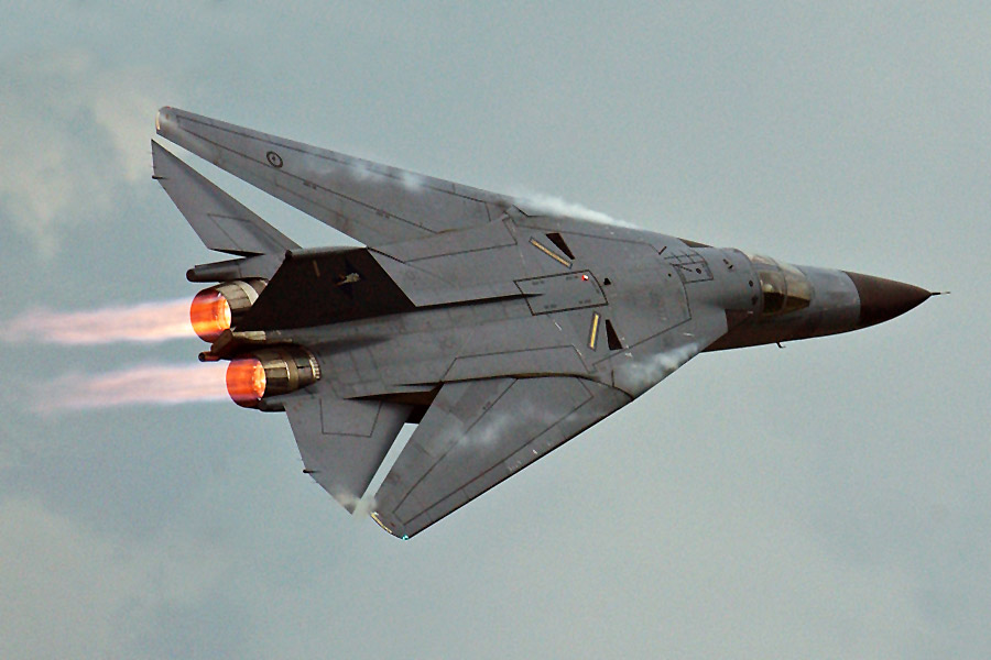Australian F-111C in after-burner