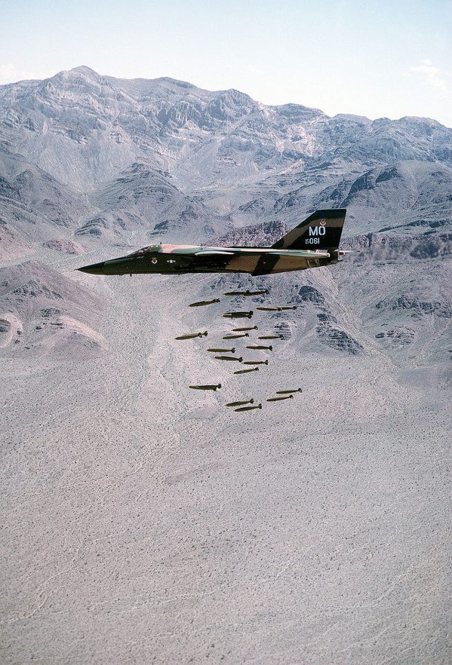 F-111A dropping MK82 bombs