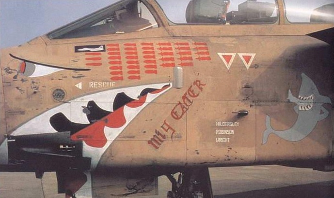 Nose Artwork PANAVIA Tornado GR.1, ZA447/EA ‘MiG Eater’ RAF No.15 Squadron, Operation Granby, 1991