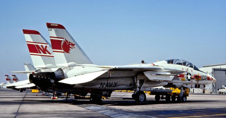 F-14A 158996 NK-102 VF-1 at NAS.Miramar 14th August 1975