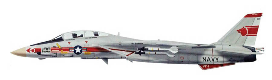 CA721402 Calibre Wings Grumman F-14A Tomcat USN VF-1 Wolfpack NK100 USS Enterprise Vietnam Operation Frequent Wind 1975