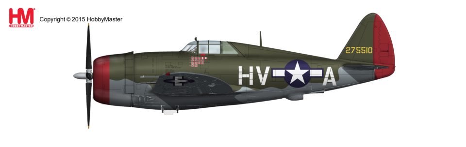 HA8453 Hobbymaster P-47D Thunderbolt “Razorback” 42-75510, Lt. Col. Francis Gabreski, 61st FS, Halesworth, Jan 1944