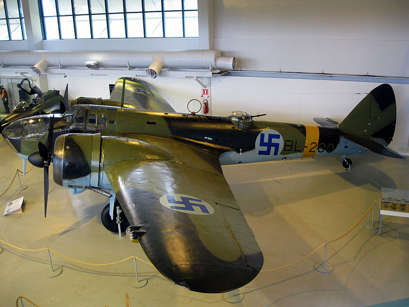 BL-200 (bearing the Hakaristi) at the Aviation Museum of Central Finland.