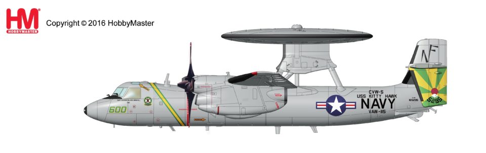 HA4808 Hobbymaster Northrop Grumman E-2C Hawkeye “Operation Iraqi Freedom” NF 600/165295, VAW-115 USS Kitty Hawk