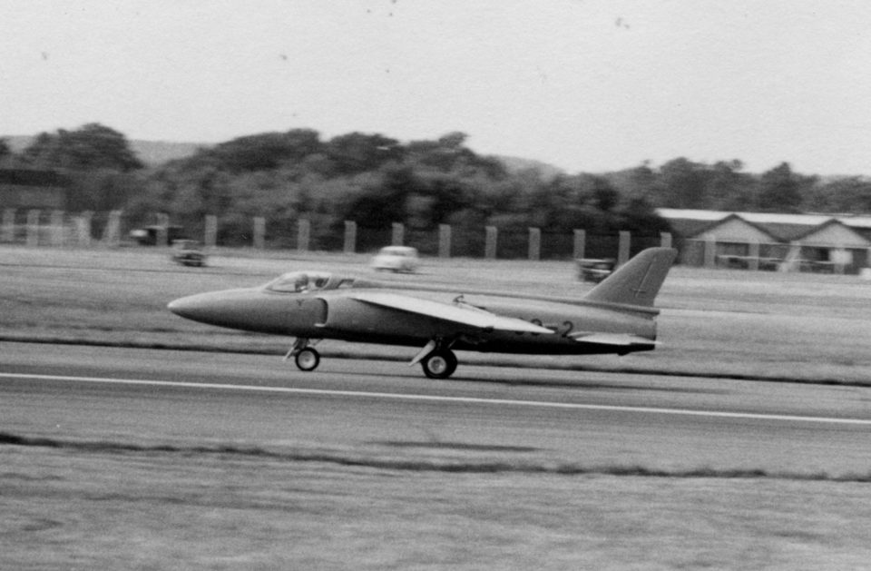 Folland Gnat Prototype G-39-2 on take off run in 1955