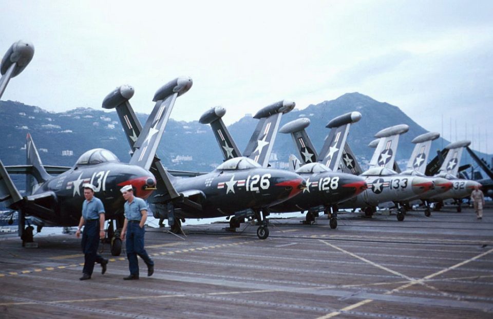 F9F-5s of VF-111 on Lake Champlain in 1953.