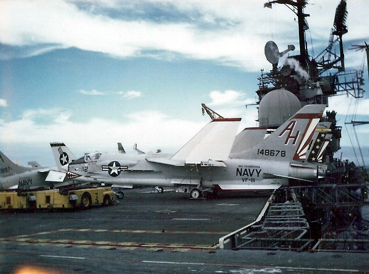 F-8H of VF-111 on USS Ticonderoga (CVA-14)1969