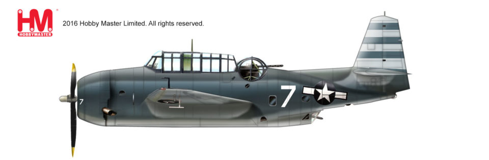 HA1220 Hobbymaster Grumman TBM-3 Avenger “Task Force 58” White 7 of VT-12, USS Randolph, ca. 1945