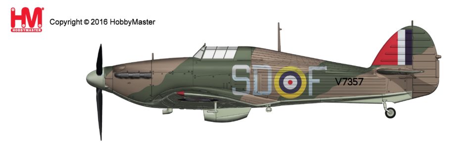 HA8607 Hobbymaster Hawker Hurricane I SD-F, Sgt. Ldr James “Ginger” Lacey, No. 501 Sqn., Gravesend, Sept 1940