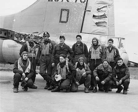 Mustaleski crew home safe, minus left stabilizer and part of the rudder after Kiel April 4th 1945.