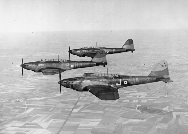 218 Squadron Fairey Battles over France, c. 1940
