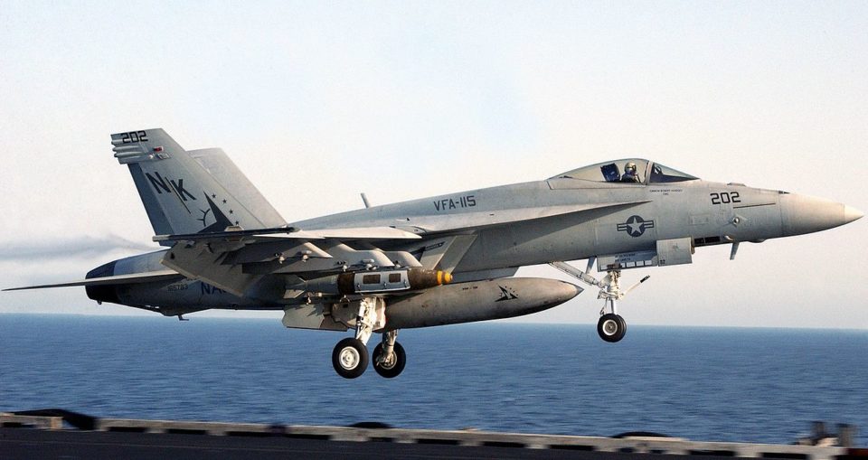 VFA-115 FA-18E Super Hornet launching from the Abraham Lincoln