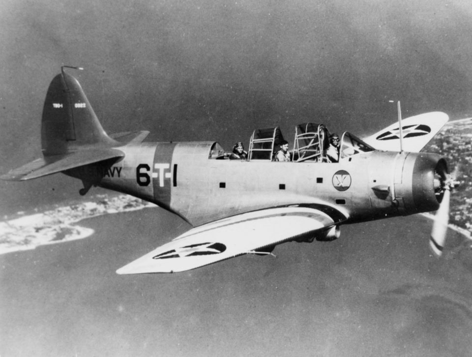 Douglas TBD-1 VT-6 in flight c1938