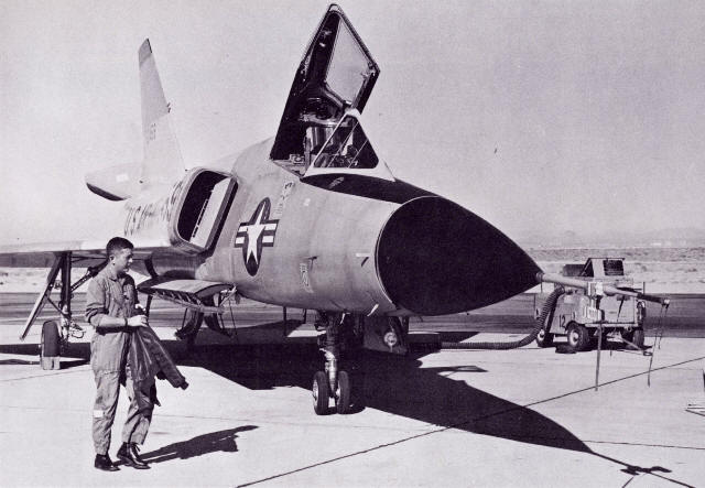 Major Joe Rogers prepares to board the Museums F-106A, S/N 56-0459, before their next flight during "Operation Firewall"