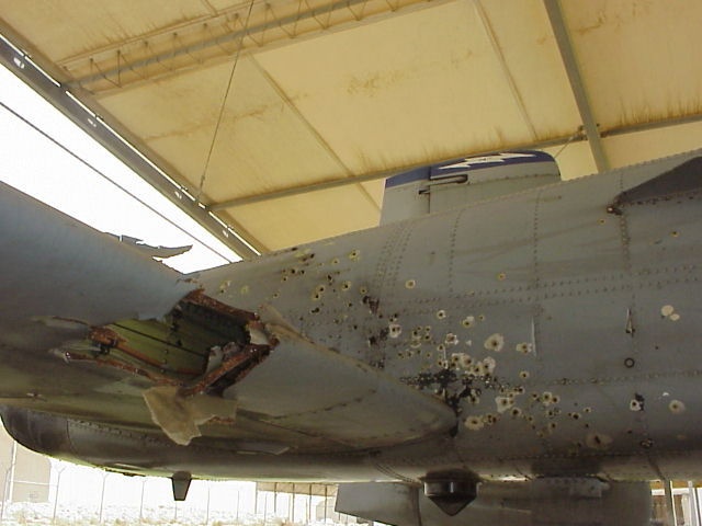 This A-10 suffered extensive damage during Operation Iraqi Freedom in 2003