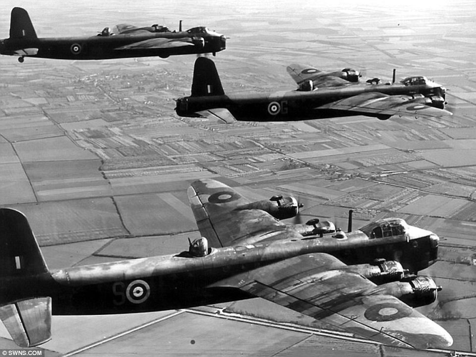 Stirling bombers, pictured over Cambridge during WW II