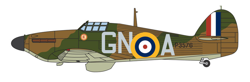 Corgi Aviation Archive 1/72nd scale AA27605 Corgi Aviation Archive Hurricane MK1, P3576 J. B. Nicholson VC 249 Squadron, August 1940