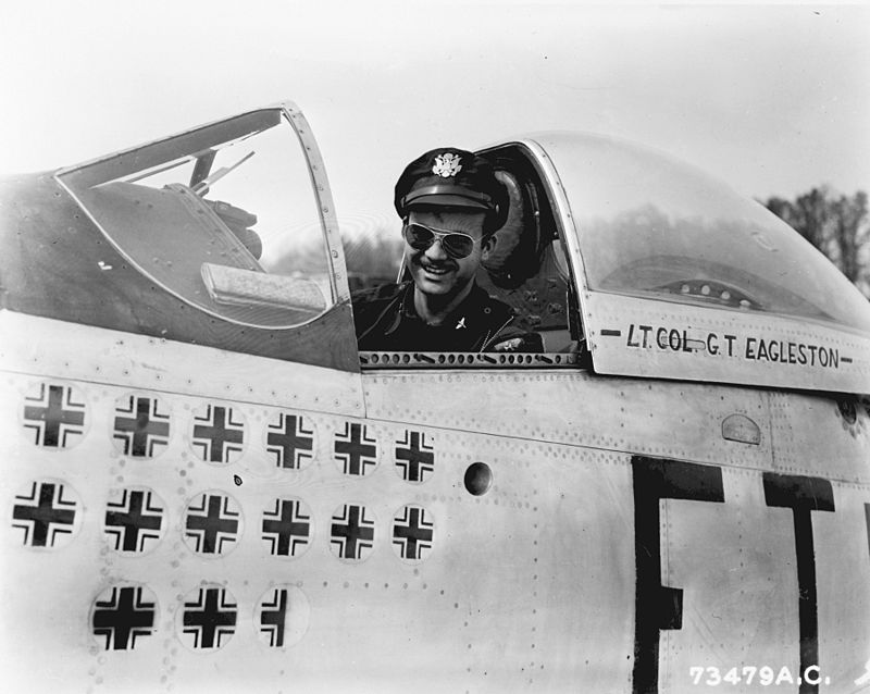 Eagleston in his P-51 Mustang