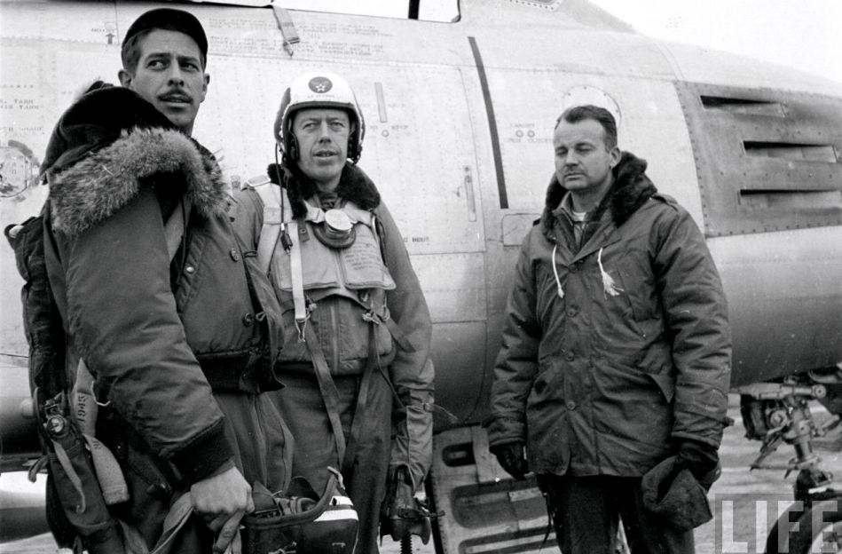 Col John C. Meyer, Col Bruce H. Hinton and LtCol Glenn T. Eagleston, Korea, 1950 