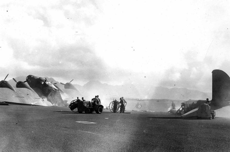 B-17C Flying Fortress destroyed at Pearl Harbor 1941