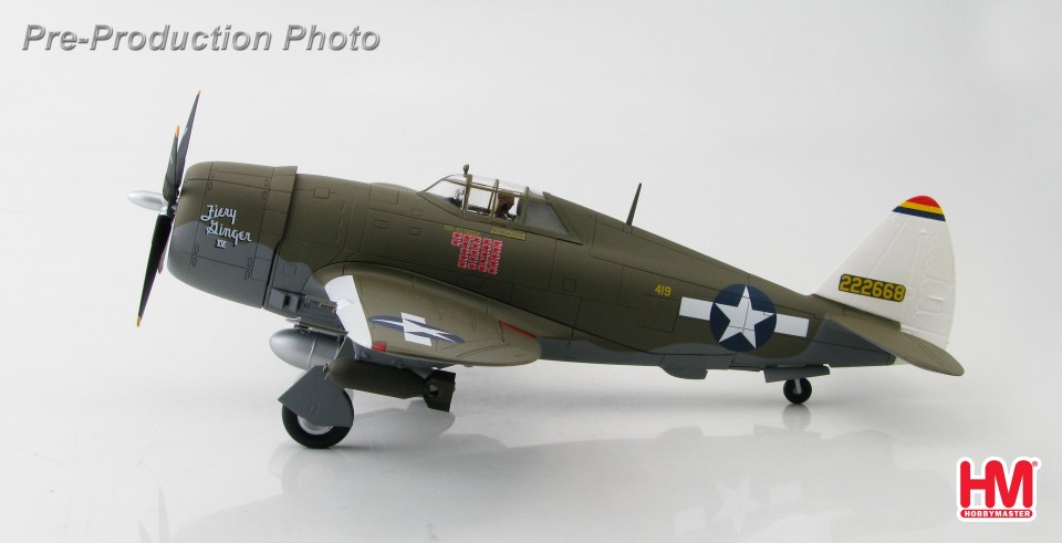 HA8452 Hobbymaster P-47D Thunderbolt “Razorback” 42-22668, Col. Neel Kearby “Fiery Ginger IV” 348th FG., New Guinea, March 1944