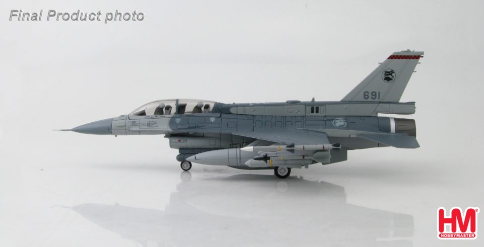 HA3837 Hobbymaster Republic of Singapore Air Force (RSAF) Lockheed F-16D Fighting Falcon RSAF 140 Sqn, #691, Singapore