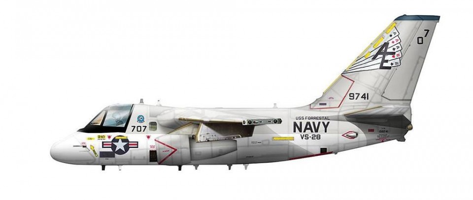 HA4902 Hobbymaster US Navy Lockheed S-3A Viking, VS-28 “Hukkers” (Hunter Killers), 159741 USS Forrestal