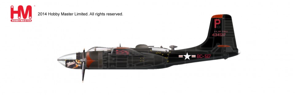 HA3220 Hobby Master USAF Douglas A-26B Invader USAF 17th BG, 37th BS, #44-34517 “Monie”, Korea