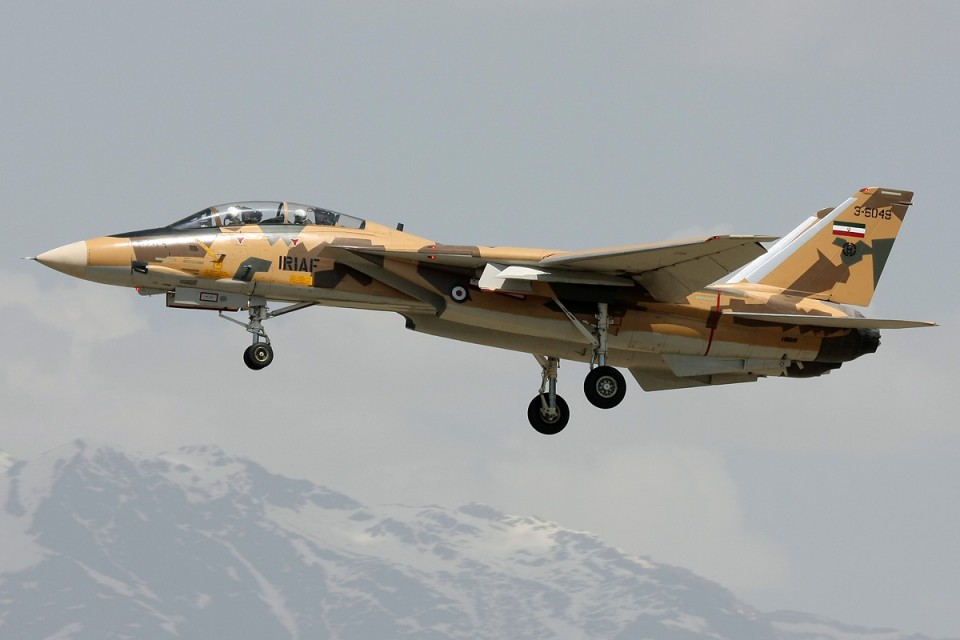 Iranian Air Force F-14 Tomcat landing at Mehrabad