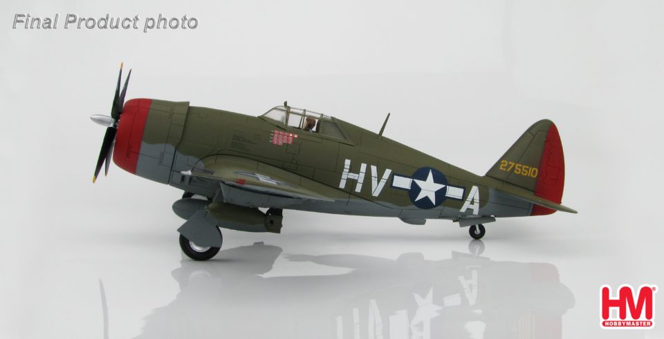 HA8453 Hobbymaster P-47D Thunderbolt “Razorback” 42-75510, Lt. Col. Francis Gabreski, 61st FS, Halesworth, Jan 1944