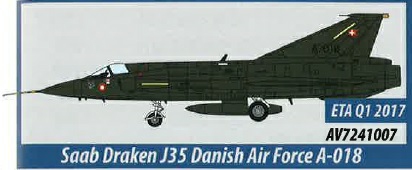 1:72 Draken Danish Air Force Denmark A-018 