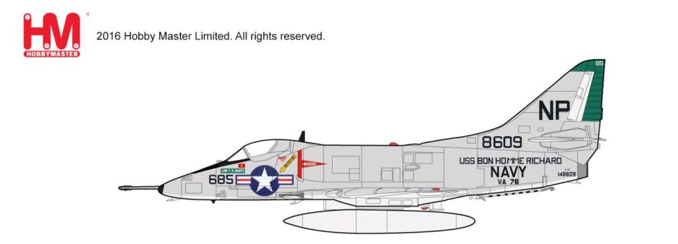 HA1427 Hobbymaster Douglas A-4C Skyhawk “MIG-17 Killer” BuNo 148609, VA-76, USS Bon Homme Richard, 1st May, 1967