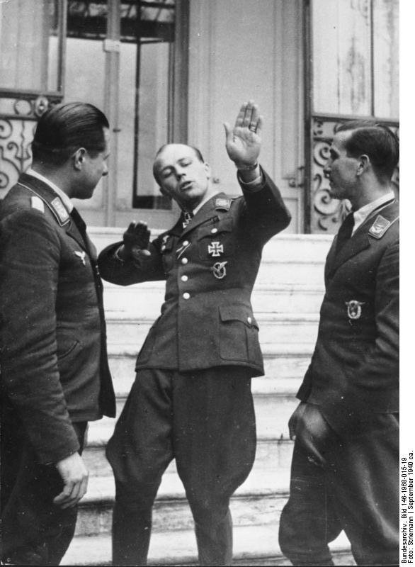 Joachim Seegert (left), Helmut Wick (centre), Erich Leie (right) on 6th October 1940