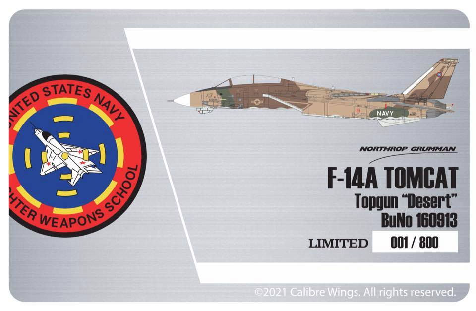 Calibre Wings CBW72TP05 1/72 F-14A Topgun Wüste Buno 160913 Limitierte 800PCS 