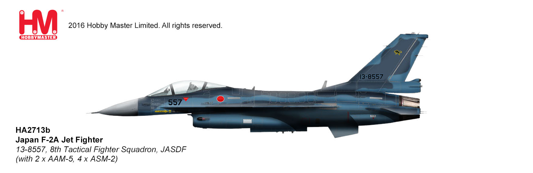 Mitsubishi F-2A 13-8557, 8th Tactical Fighter Squadron, JASDF (1:72)