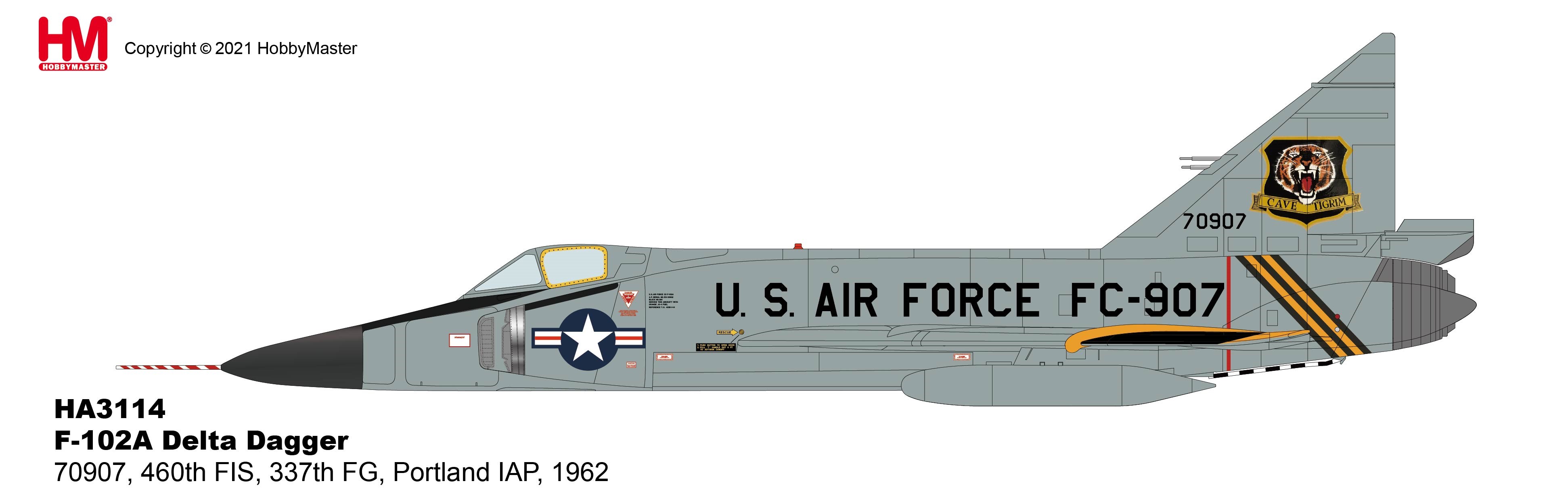 F-102A Delta Dagger 460th FIS, 337th FG, Portland IAP, 1962 (1:72)