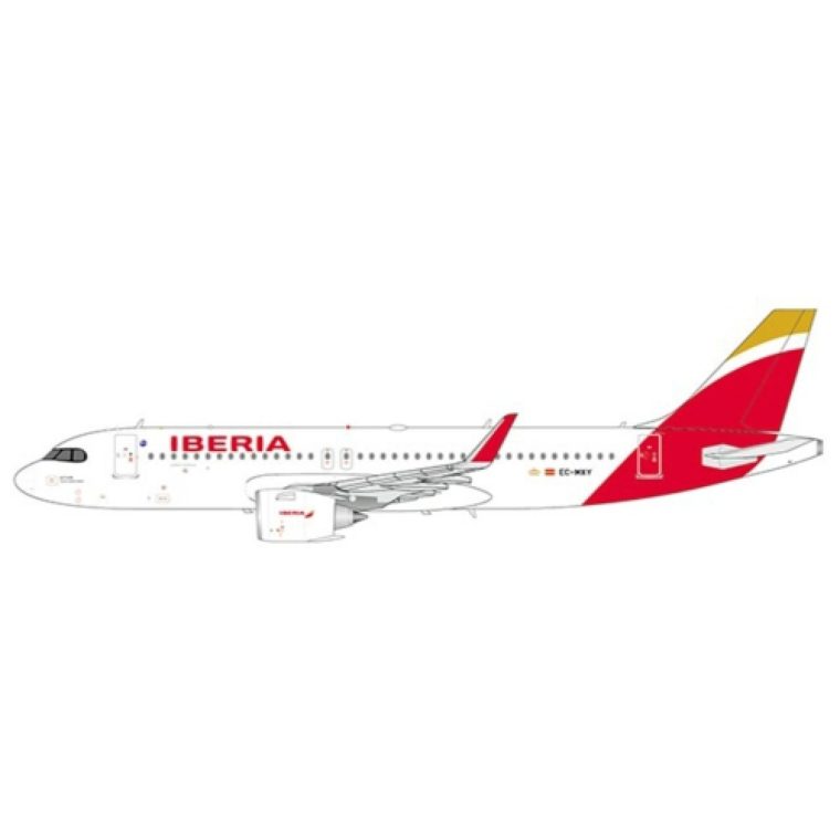 JCWINGS JC2083 1/200 AIRBUS A320NEO IBERIA REG EC-MXY WITH STAND